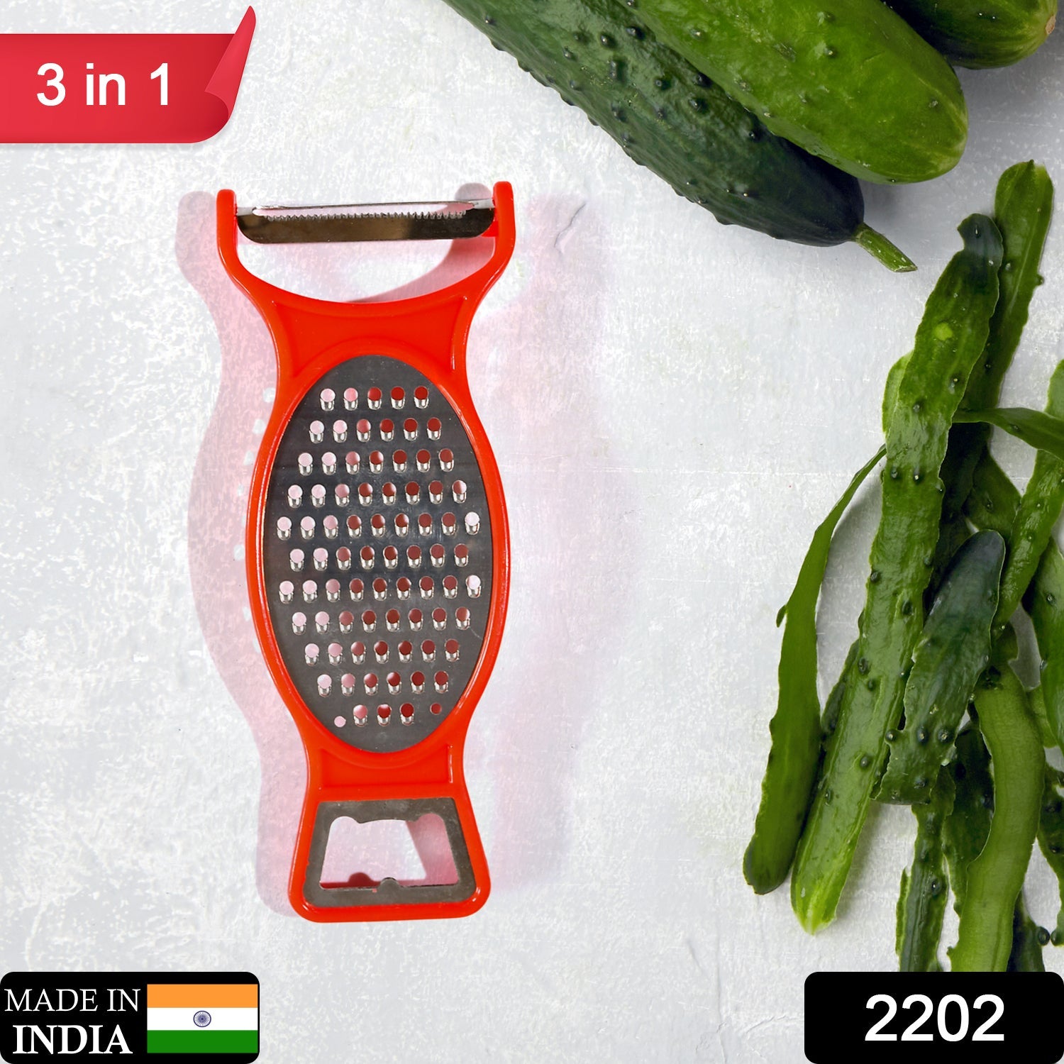 2202 Kitchen 3 in 1 Multi Purpose Vegetable Peeler Grater Cutter for Food Preparation 