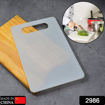 2986 White Thick/Long Lasting BPA Free Kitchen Chopping Boards Cutting Board Plastic with Handle for Regular Use. 