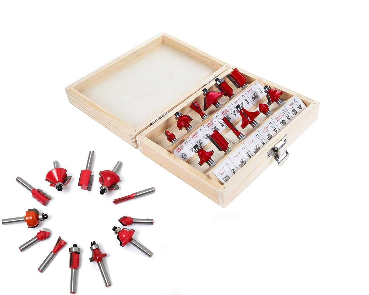 406 -12/15pcs Milling Cutter Router Bit Set 