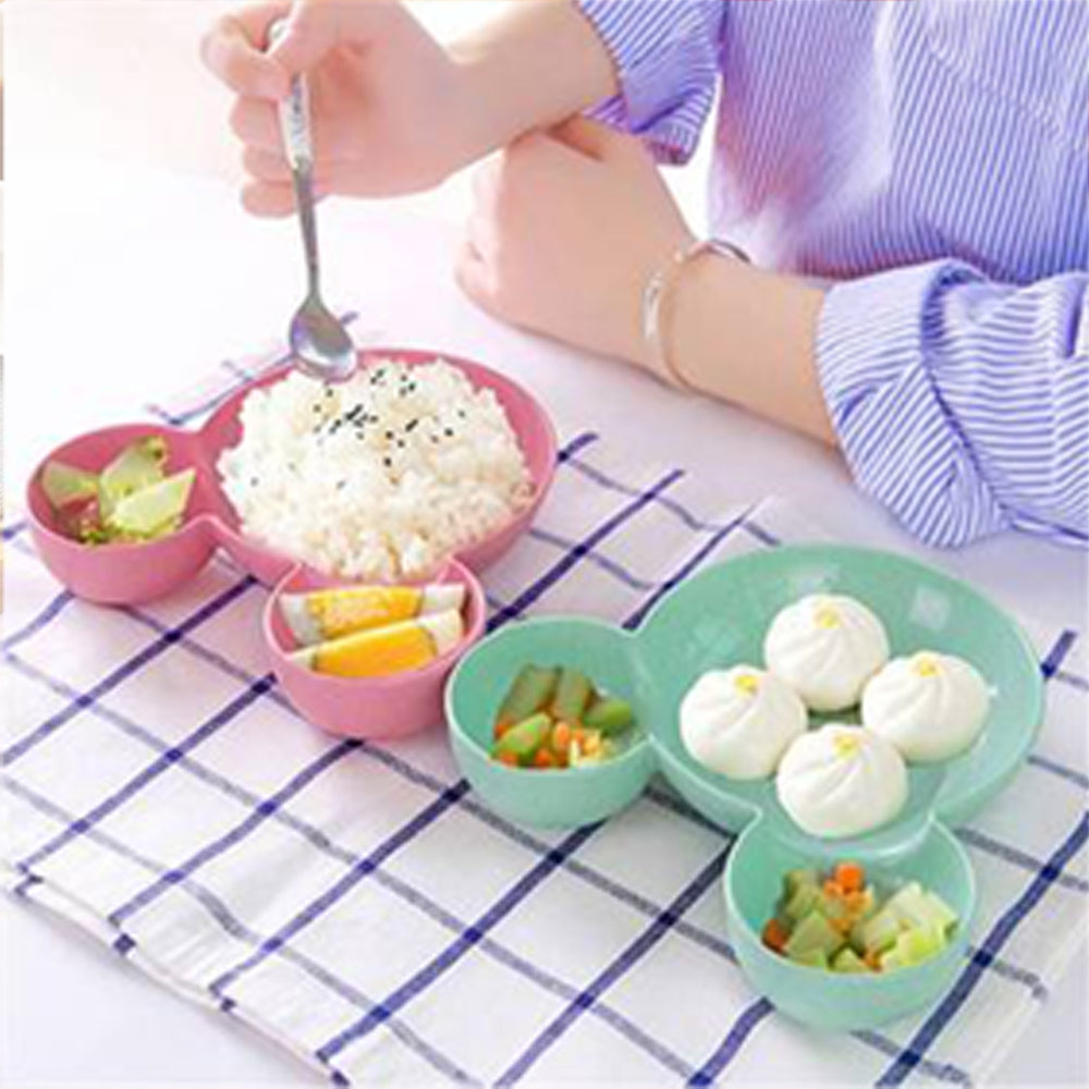 0863A Unbreakable Plastic Mickey Shaped Kids/Snack Serving Plate (Without Sticker) DeoDap