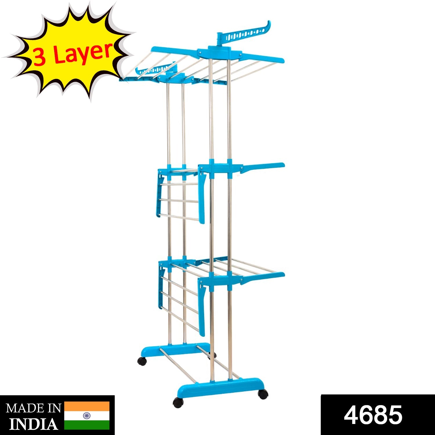 4685 Stackable 3 Layer Folding Clothes Rack 