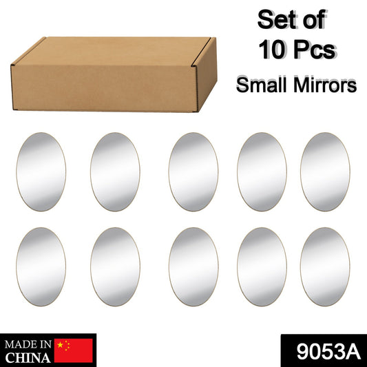 9053A SMALL OVAL FRAME LESS MIRROR WALL STICKER FOR DRESSING 