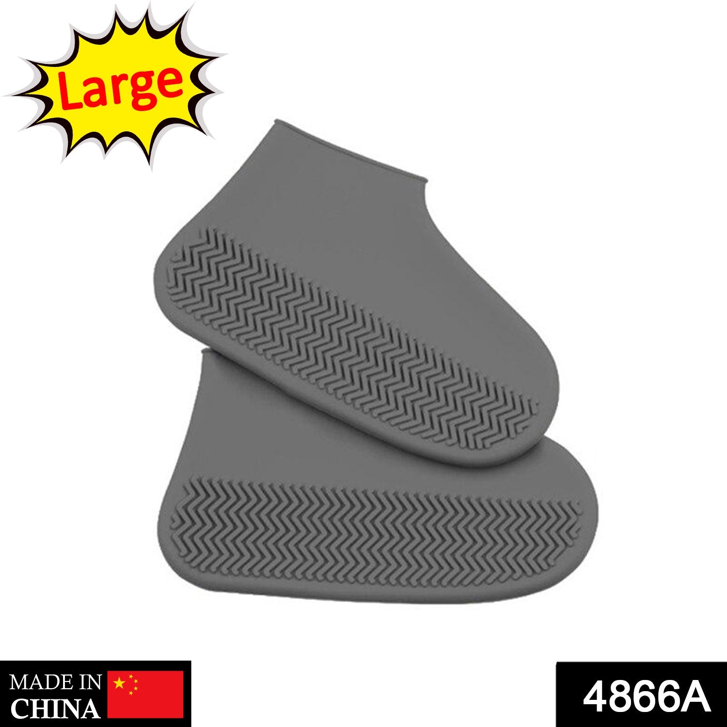 4866A NON-SLIP SILICONE RAIN REUSABLE ANTI SKID WATERPROOF FORDABLE BOOT SHOE COVER ( LARGE ) 