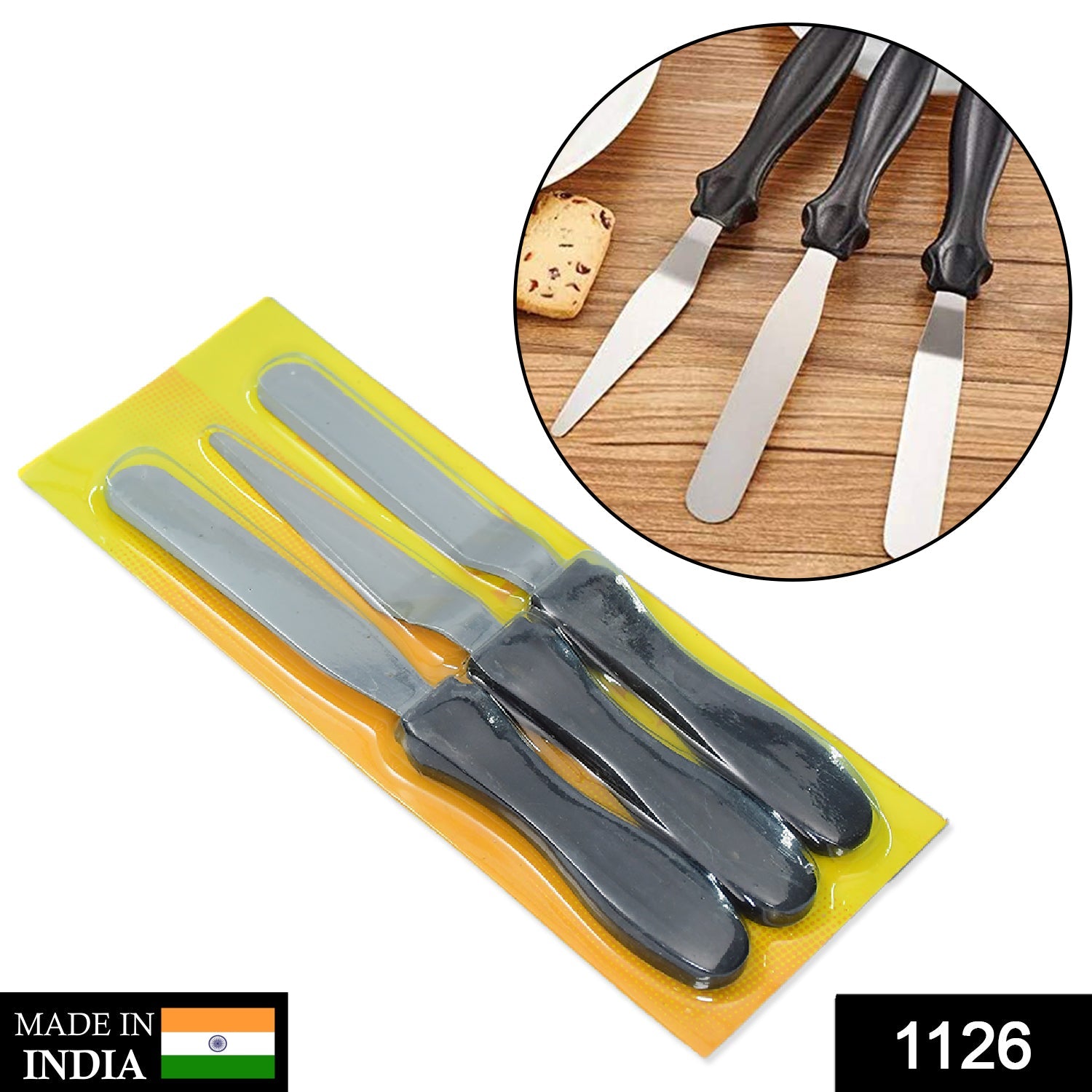 1126 Multi-function Cake Icing Spatula Knife - Set of 3 Pieces 