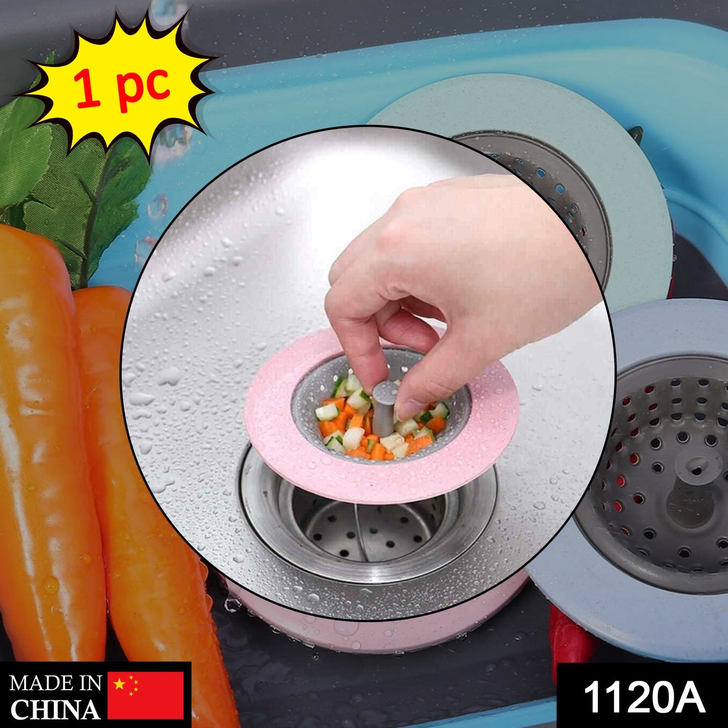 1120A Silicon Sink Strainer Kitchen Drain Basin Basket Sink Drainer 