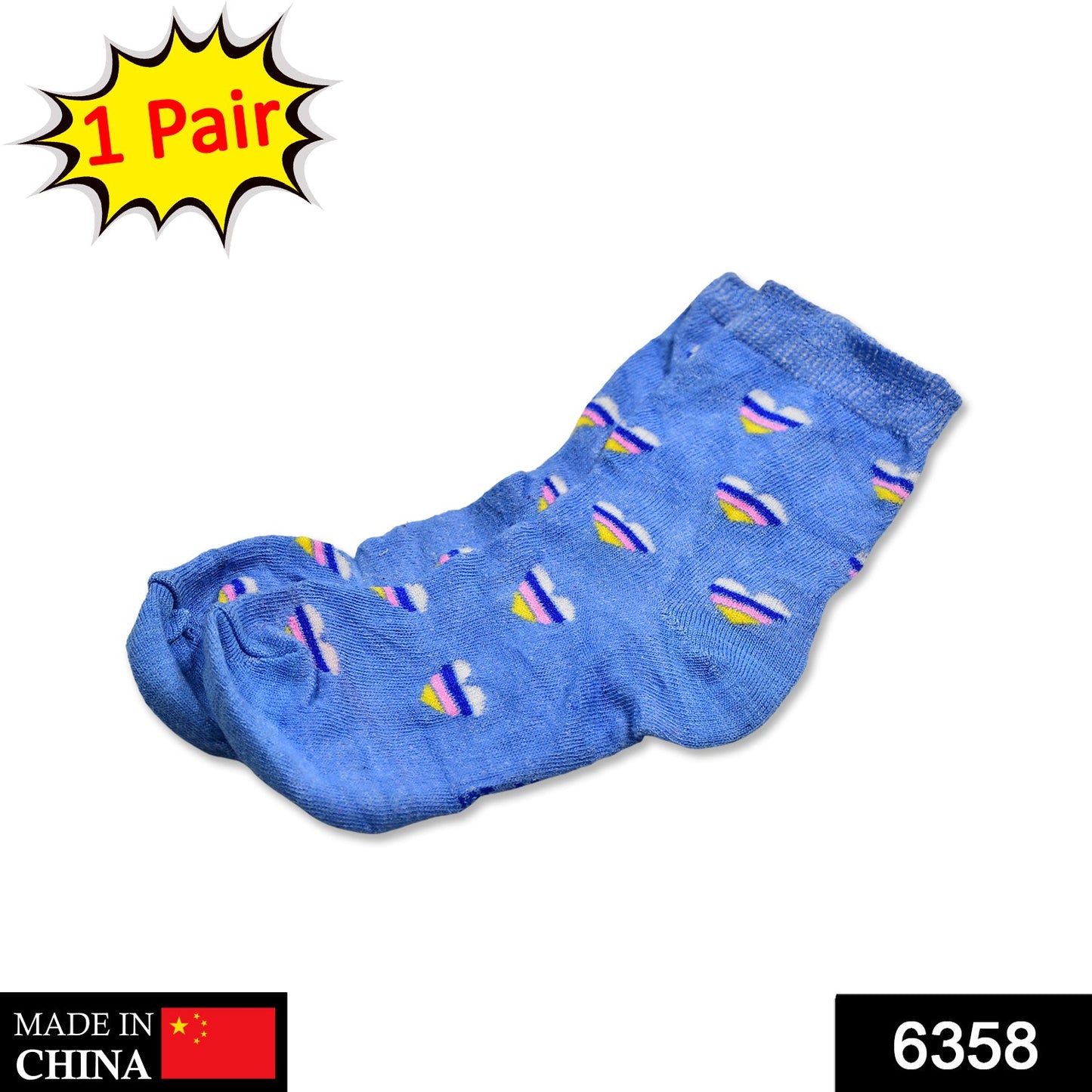 6358 1PAIR SOCKS PRINTED TRENDY MULTIPLE DESIGNER SOCKS 