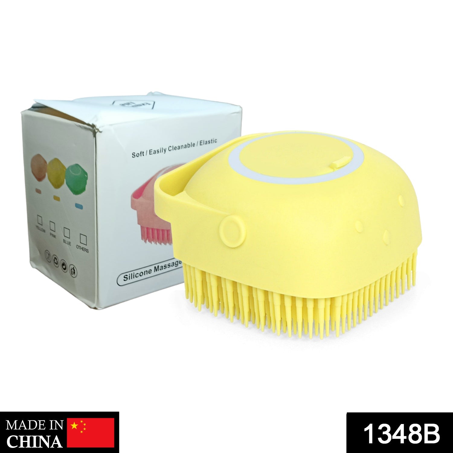 1348B SILICONE MASSAGE BATH BODY BRUSH WITH SHAMPOO DISPENSER 