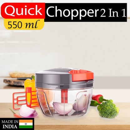 2549 Manual Food Chopper Compact & Powerful Hand Held Vegetable Chopper/Blender DeoDap