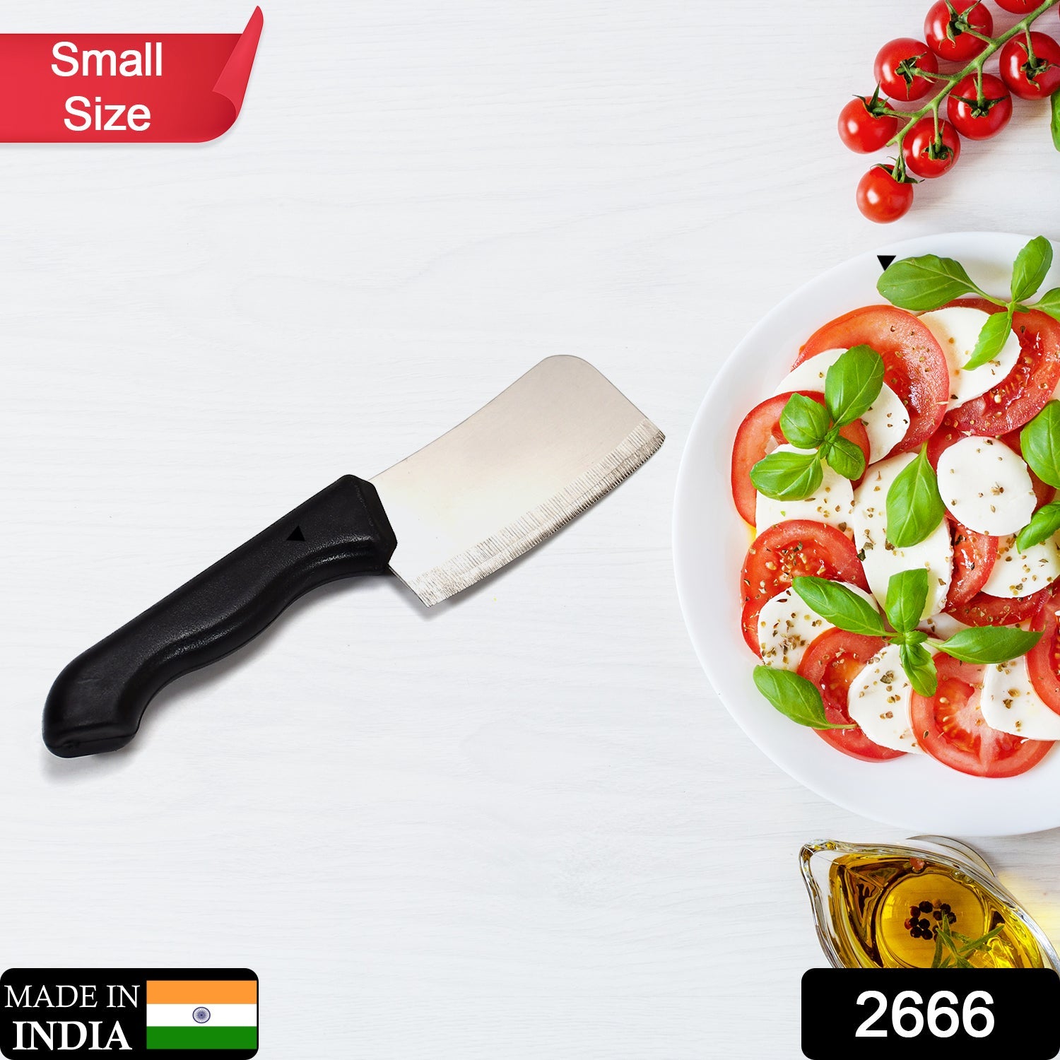 2666 Small Stainless Steel knife and Kitchen Knife with Black Grip Handle. 