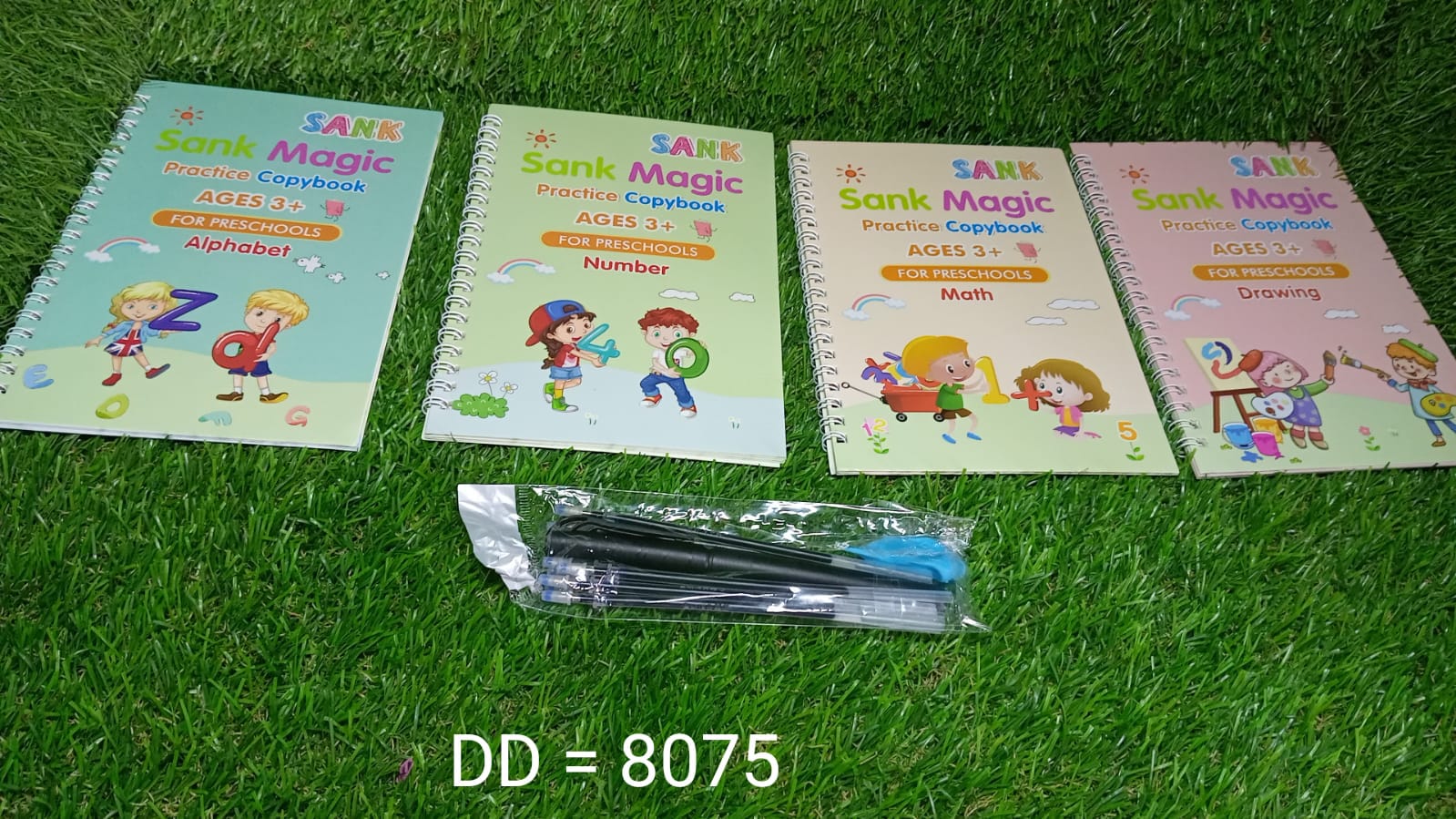 8075 4 Pc Magic Copybook widely used by kids, children’s and even adults also to write down important things over it while emergencies etc. 