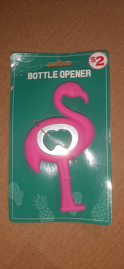 2747 Flamingo Novelty Bottle Opener - Ideal for Cocktail Parties - Made from Silicone and Stainless Steel 