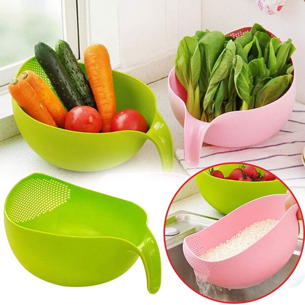 156 Rice Bowl Thick Drain Basket with Handle DeoDap