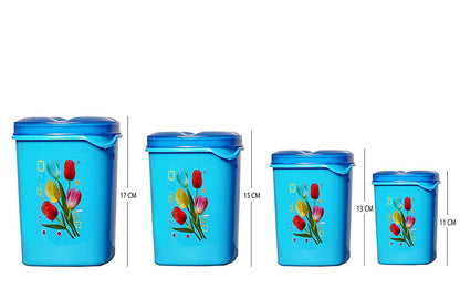 2239 Container Set For Kitchen Storage Airtight & Food Grade Plastic (Pack of 4) (3000ml,1500ml,1000ml,500ml) DeoDap