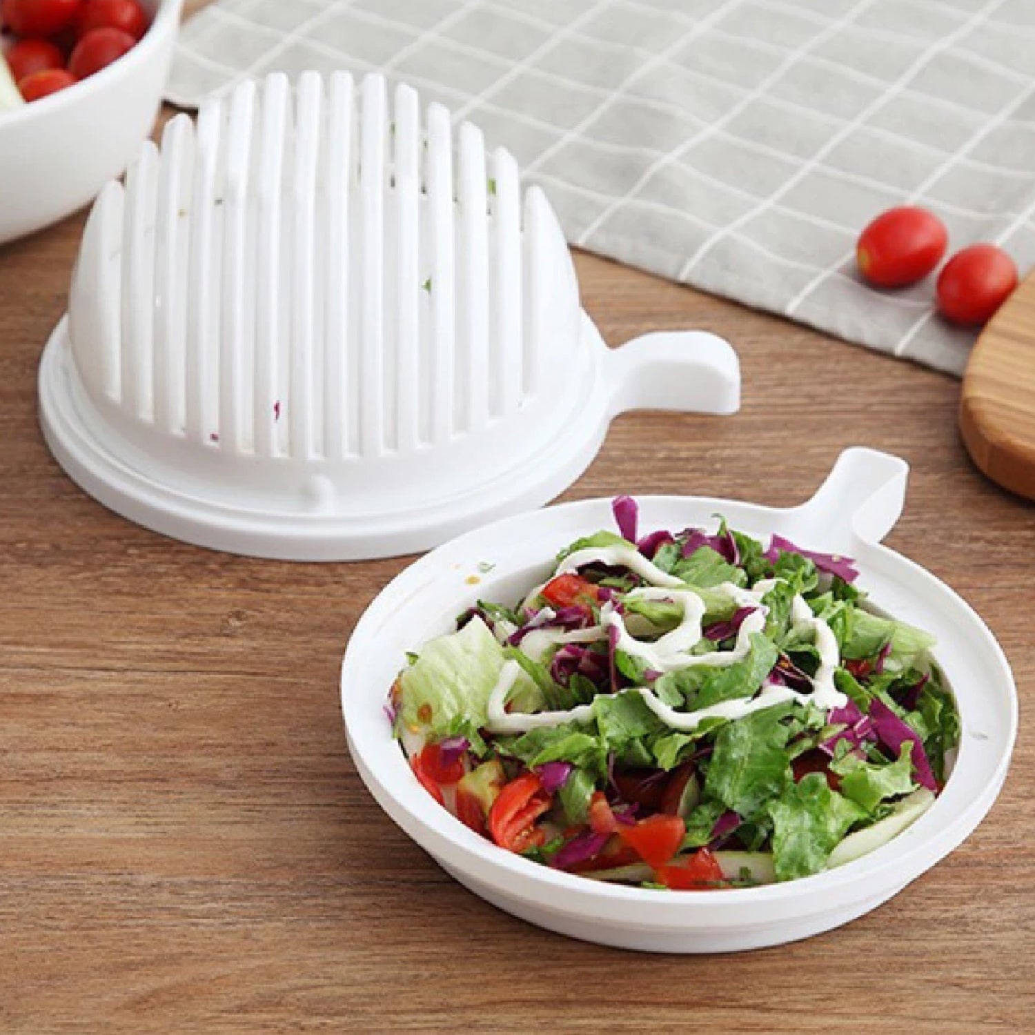 0743 Plastic Wave Shape Easy Salad Maker Chopper Cutter 