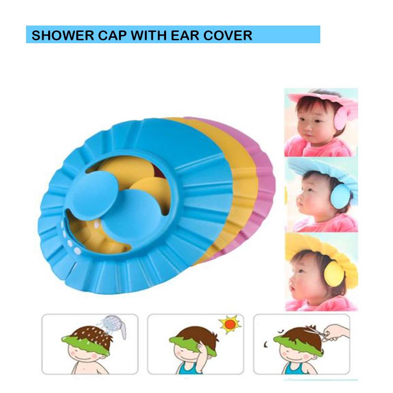 0378 Adjustable Safe Soft Baby Shower cap EasyGrabGet