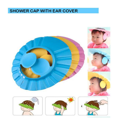 0378 Adjustable Safe Soft Baby Shower cap EasyGrabGet