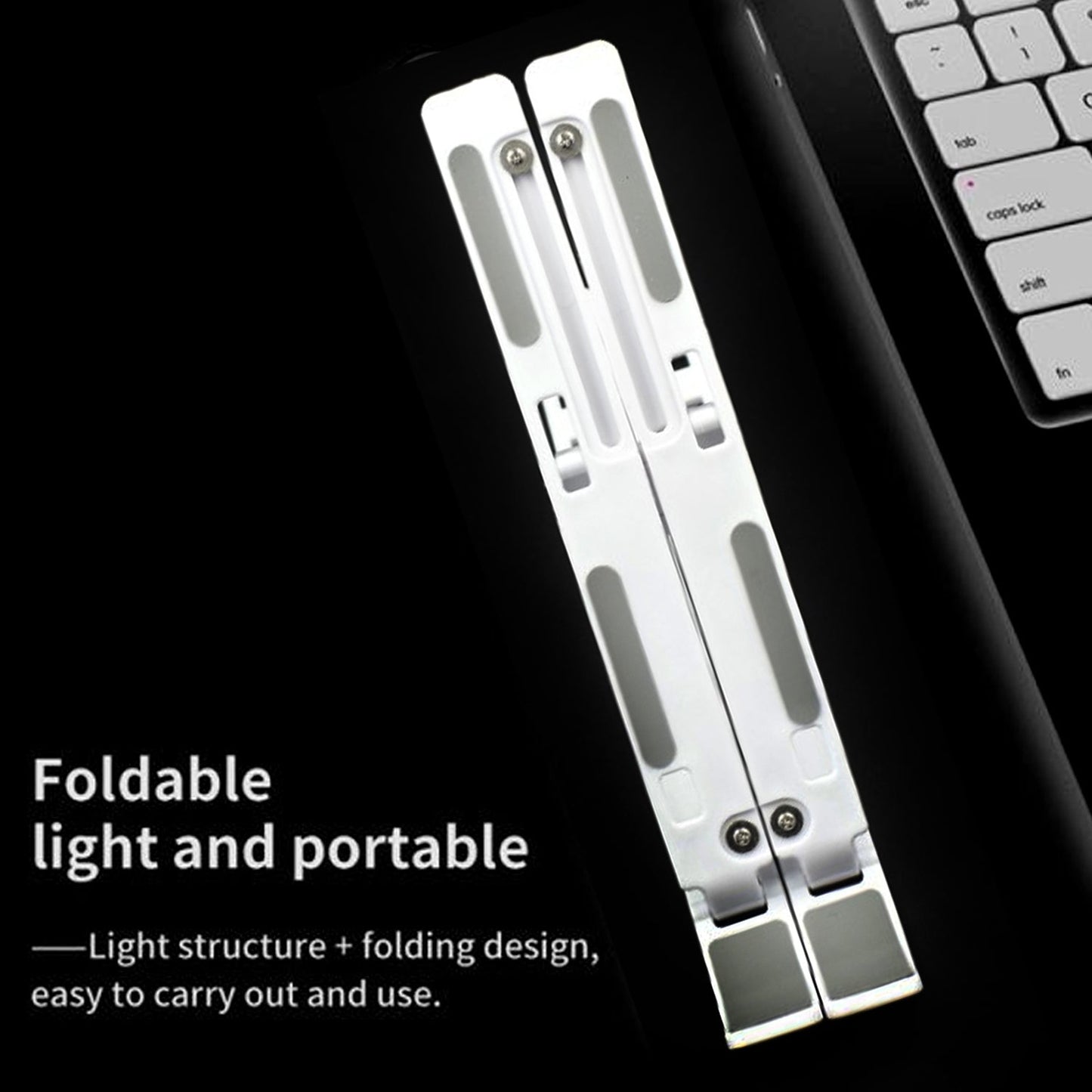 1320 Adjustable Laptop Stand Holder with Built-in Foldable Legs and High Quality Fibre DeoDap