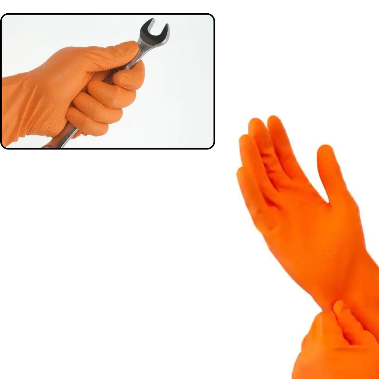 4851 2 Pair Large Orange Gloves For Types Of Purposes Like Washing Utensils, Gardening And Cleaning Toilet Etc. 