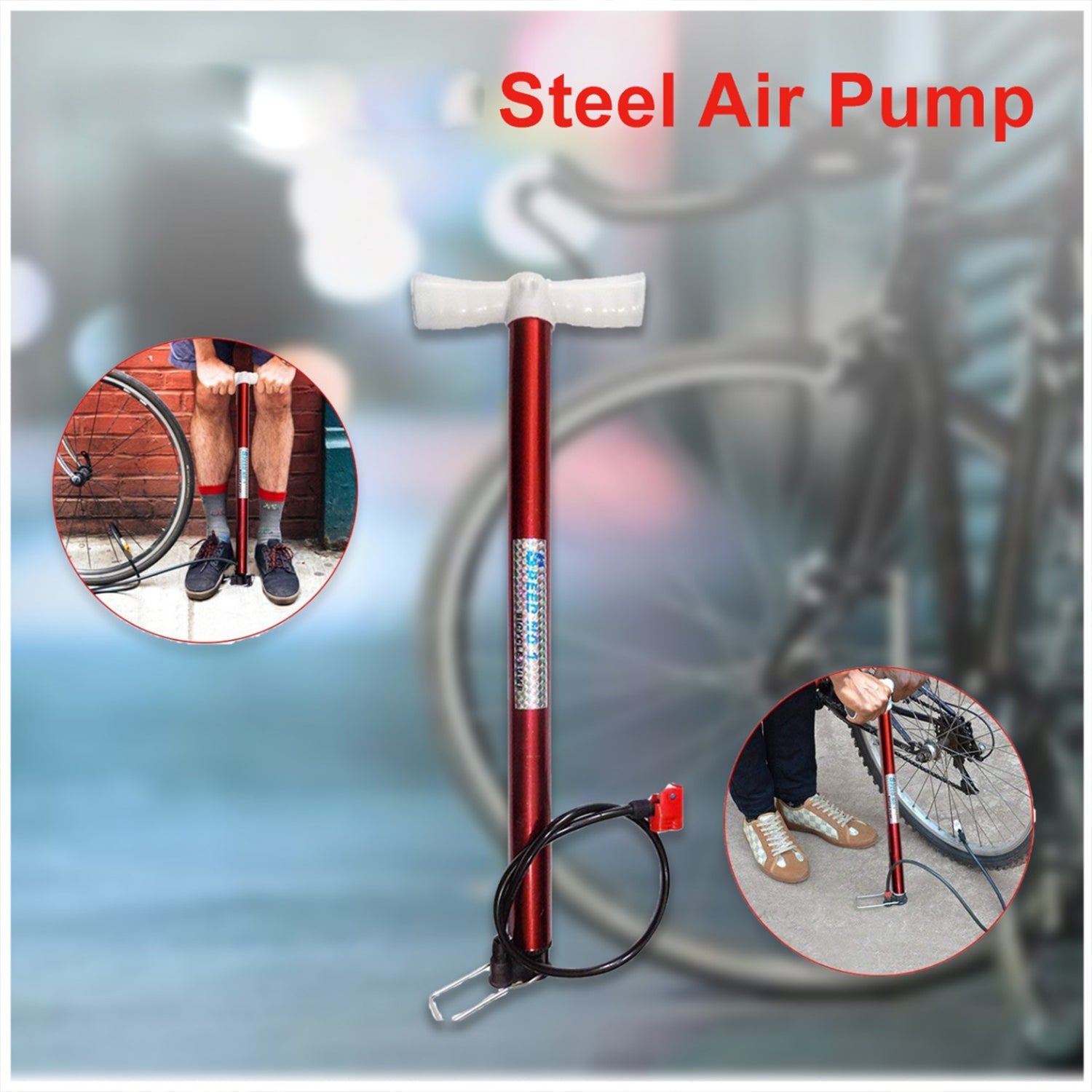 0515A Multipurpose Air Pump (Use for Car,Bicycles,Scooters,Balls,Bikes) 