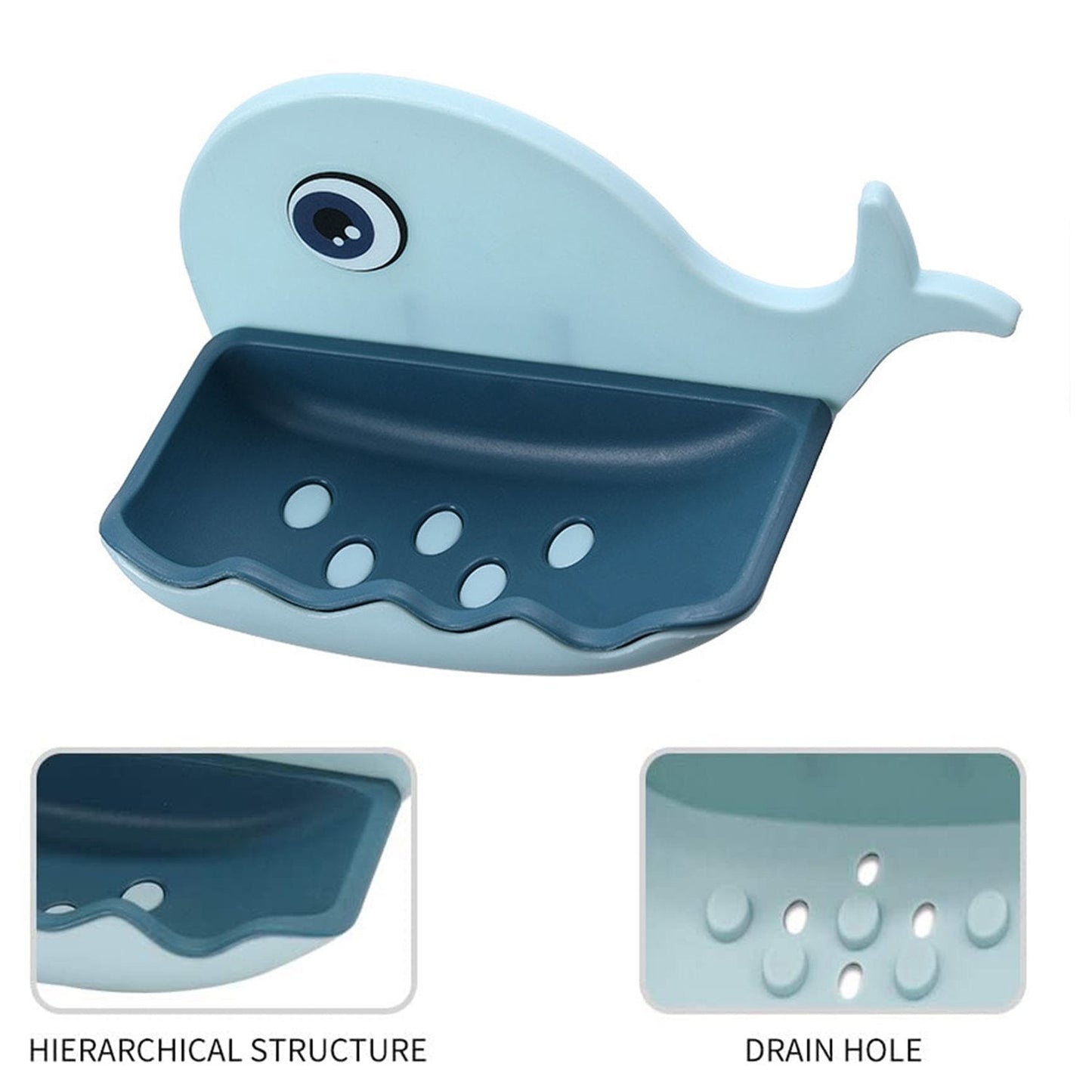 4747 Fish Shape Soap Dish Adhesive Waterproof Wall Mounted Bar Soap Dish Holder  (Pack of 2Pc) DeoDap