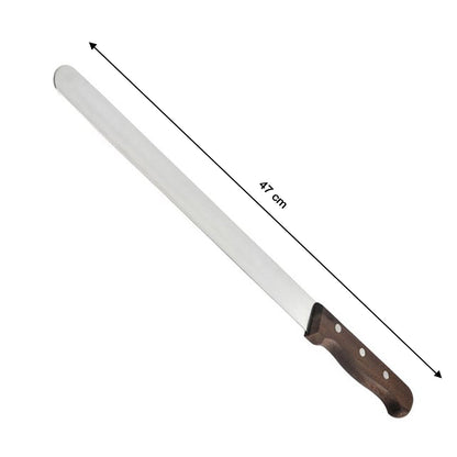 2999 1 pc 17 inch Stainless Steel Bread Knife Toast Slicing Knives Cake Slicer Baking Pastry Cutter with Wooden Handle. 