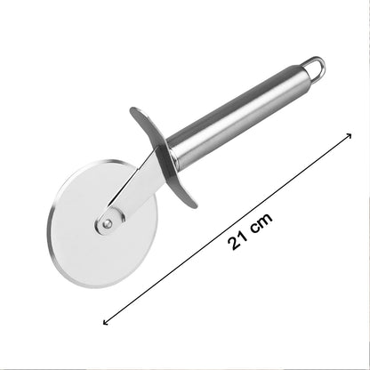 2983 Stainless Steel Pizza Cutter, Sandwich & Pastry Cake Cycle Cutter, Sharp, Wheel Type Cutter, Pack of 1 