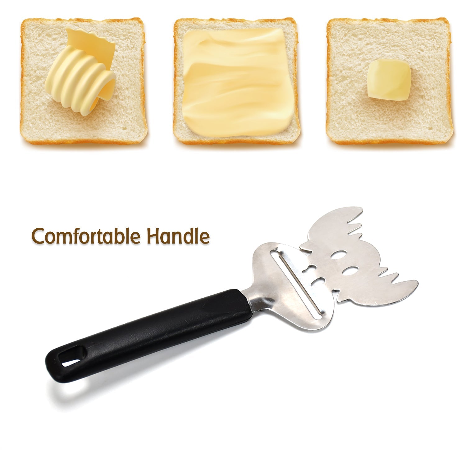 2661 Cheese Slicer Stainless Steel, Cheese Knife Heavy Duty Plane Cheese Cutter 