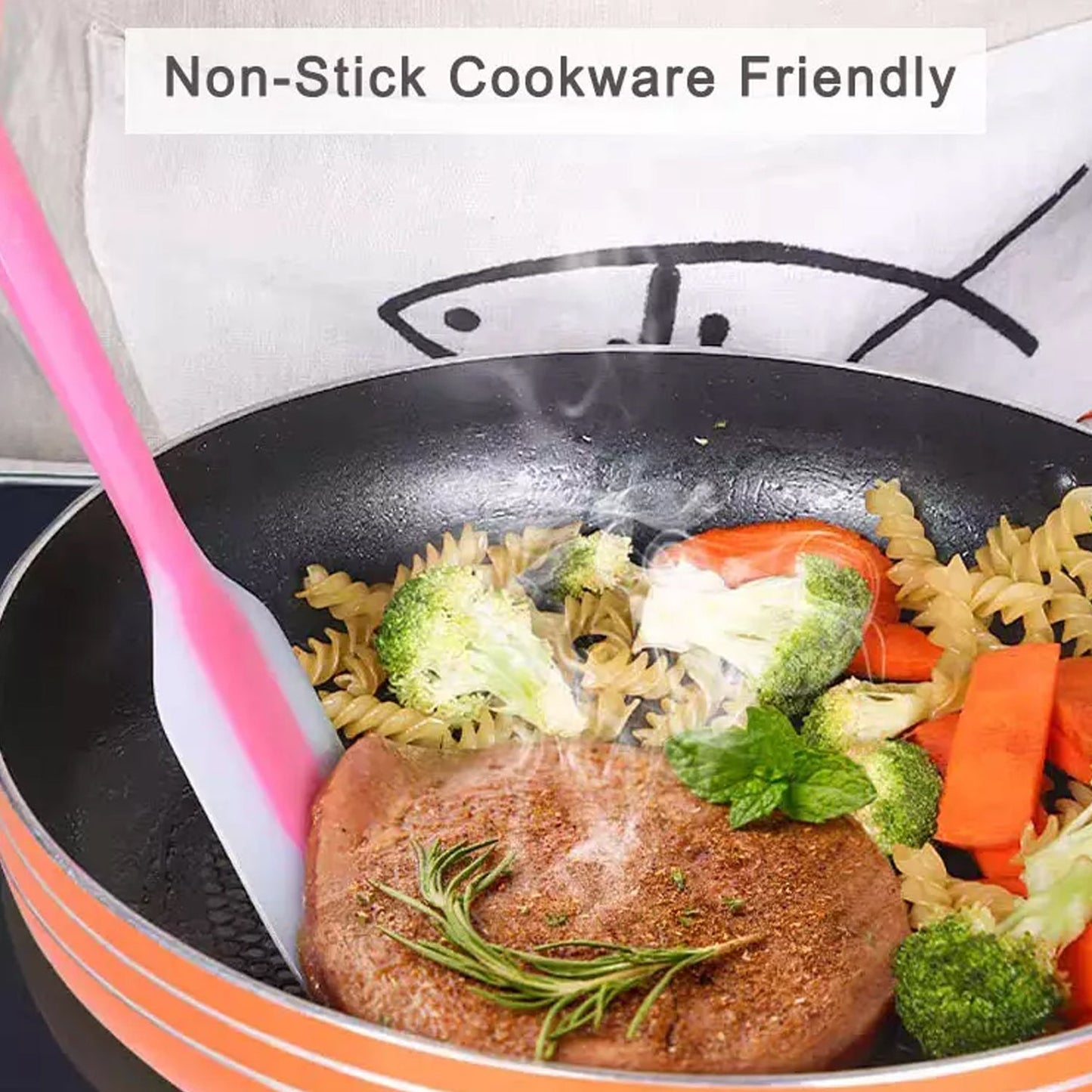 2359 Silicone Non-Stick Heat Resistant Spatula Kitchen Utensils Non-Stick for Cooking. (1pc) 