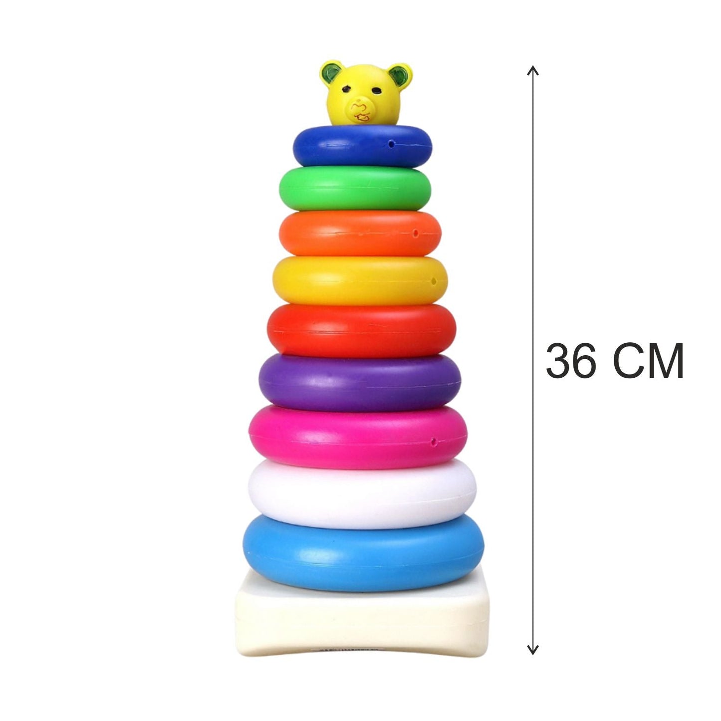 8015 Plastic Baby Kids Teddy Stacking Ring Jumbo Stack Up Educational Toy 9pc DeoDap