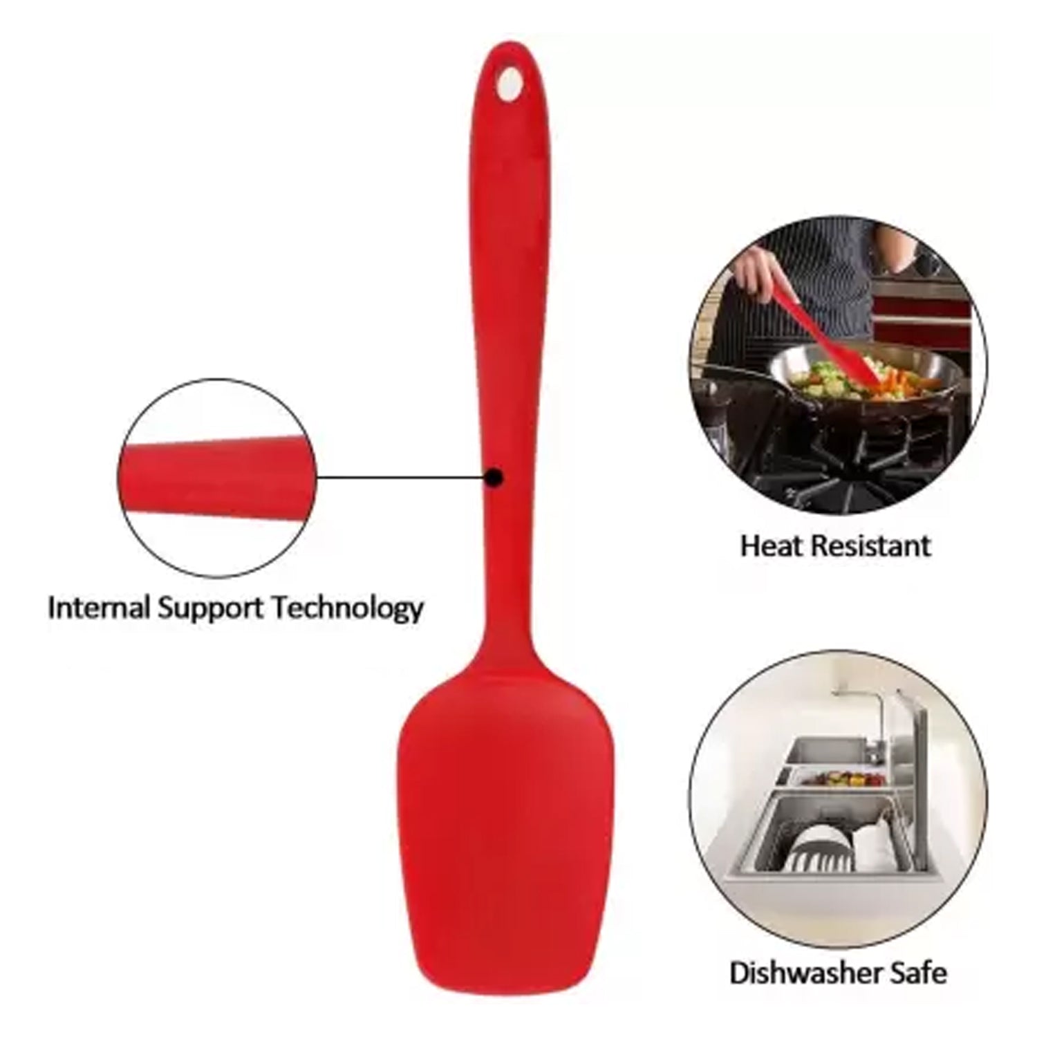 2022 Heat Resistant Silicone Spatula Non-Stick Wok Turner in Hygienic Solid Coating Cookware Kitchen Tools 