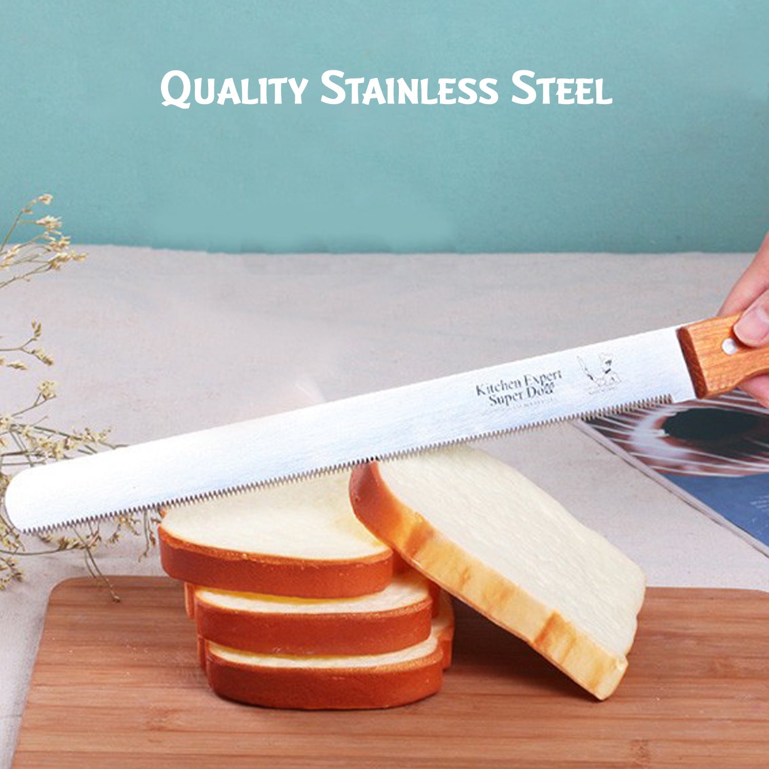 2996 Bread Knife, 15Inch Bread knife to Cut Bread/Cake. Bread Knife for Homemade Bread, Baker's Knife for Slicing 