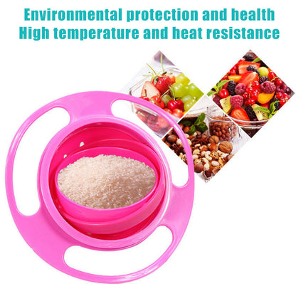 0617 Portable Non Spill Feeding Toddler Gyro Bowl 360 Degree Rotating Dish DeoDap