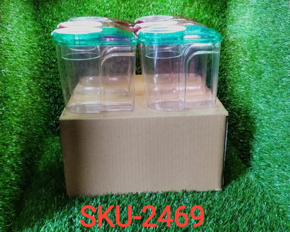 2469 Plastic Storage container Set with Opening Mouth 1500ml (Pack of 6) DeoDap