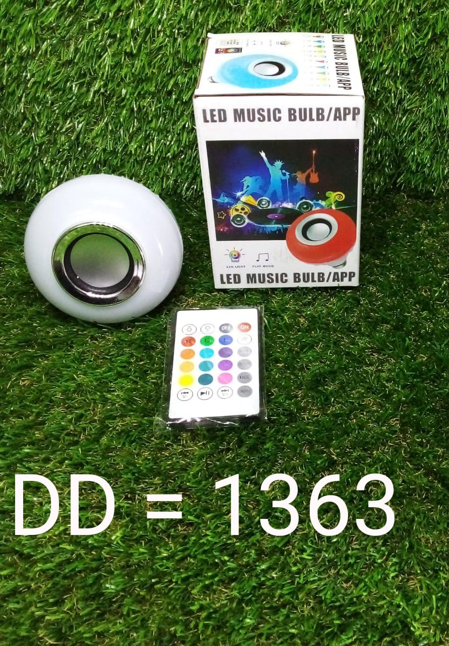 1363 Wireless Bluetooth Sensor 12W Music Multicolor LED Bulb with Remote Controller DeoDap