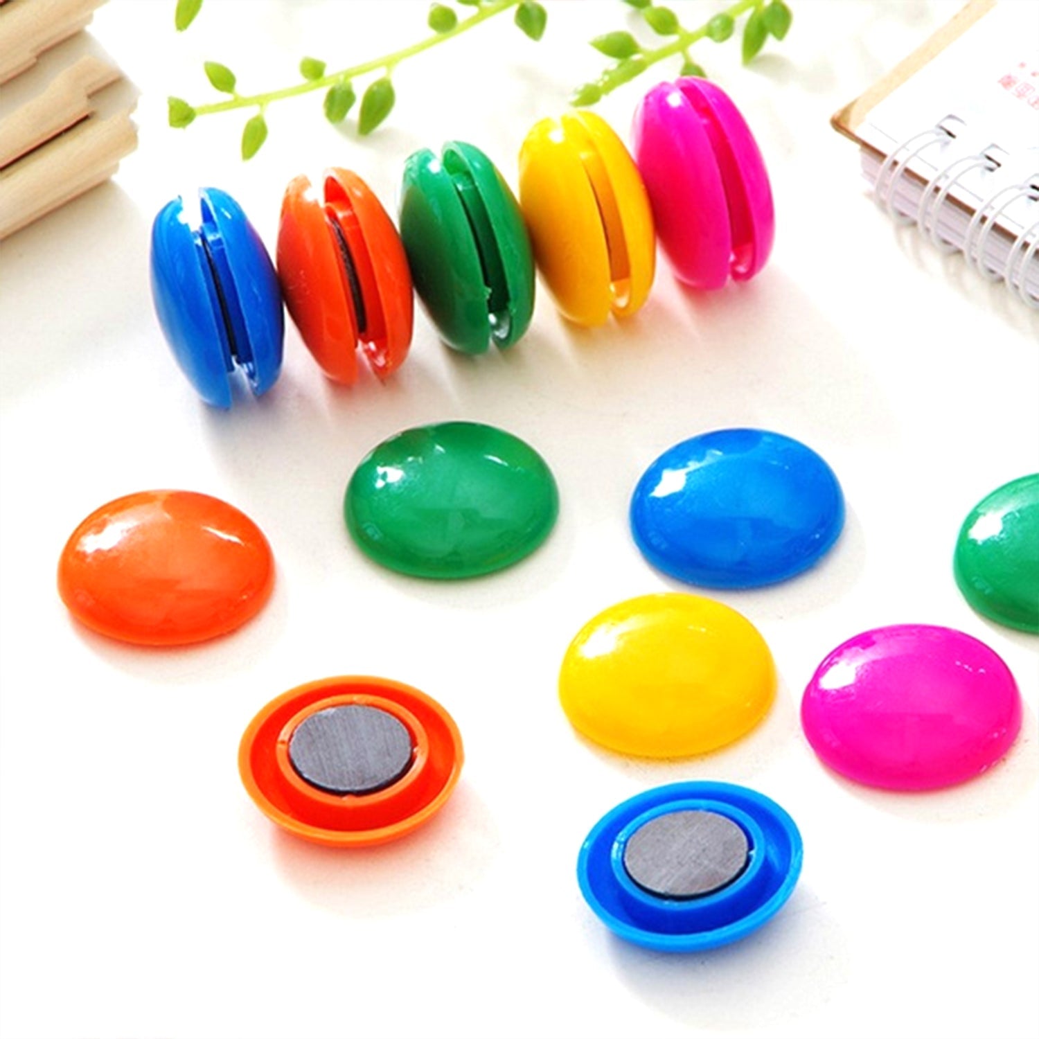 4676 Colorful Board Magnets Circular Plastic Buttons DeoDap