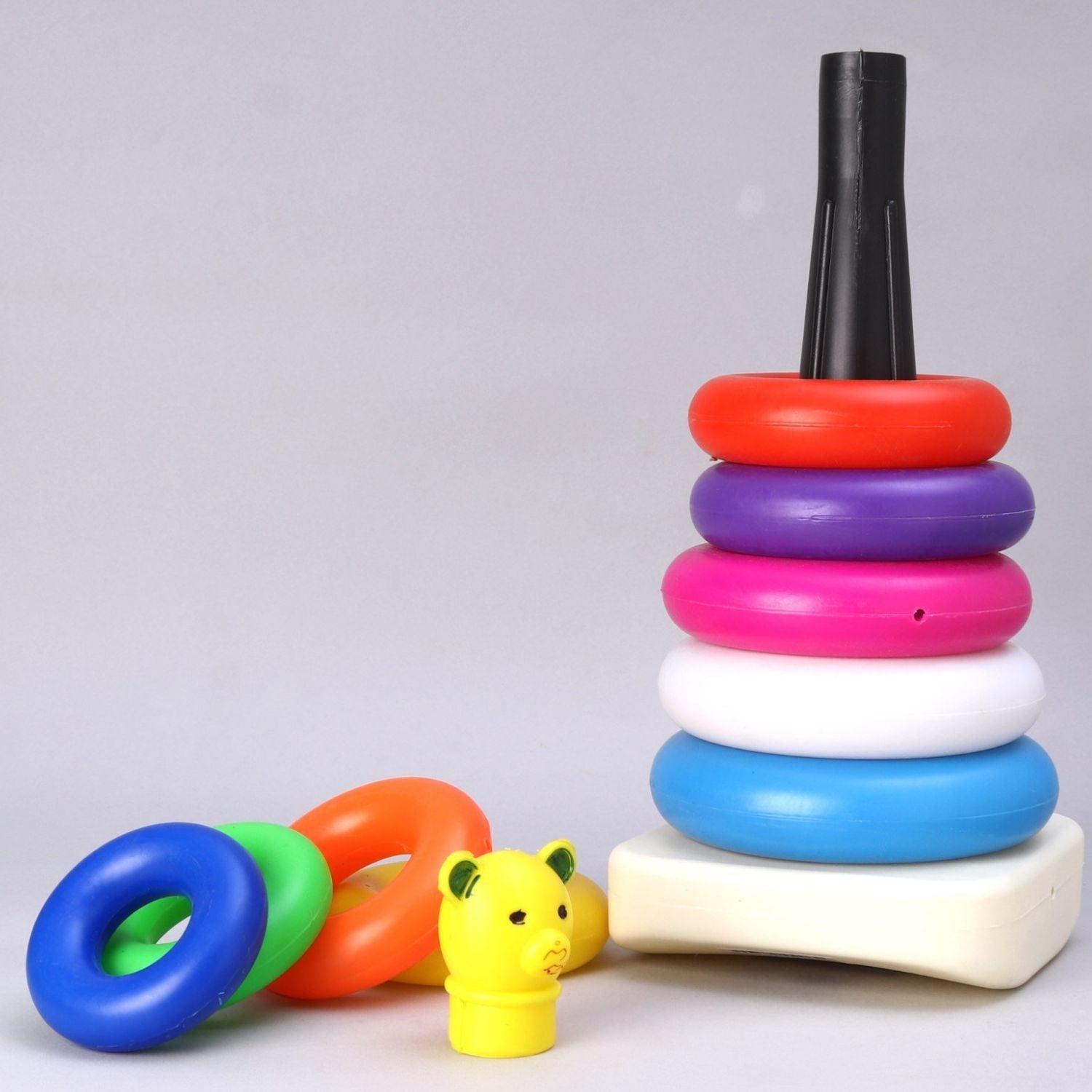 8015 Plastic Baby Kids Teddy Stacking Ring Jumbo Stack Up Educational Toy 9pc DeoDap