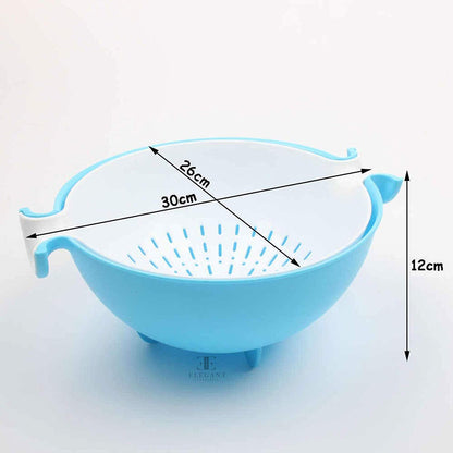 0728 Multifunctional Washing Fruits & Vegetables Basket Strainer and Detachable Drain Basket Bowl DeoDap