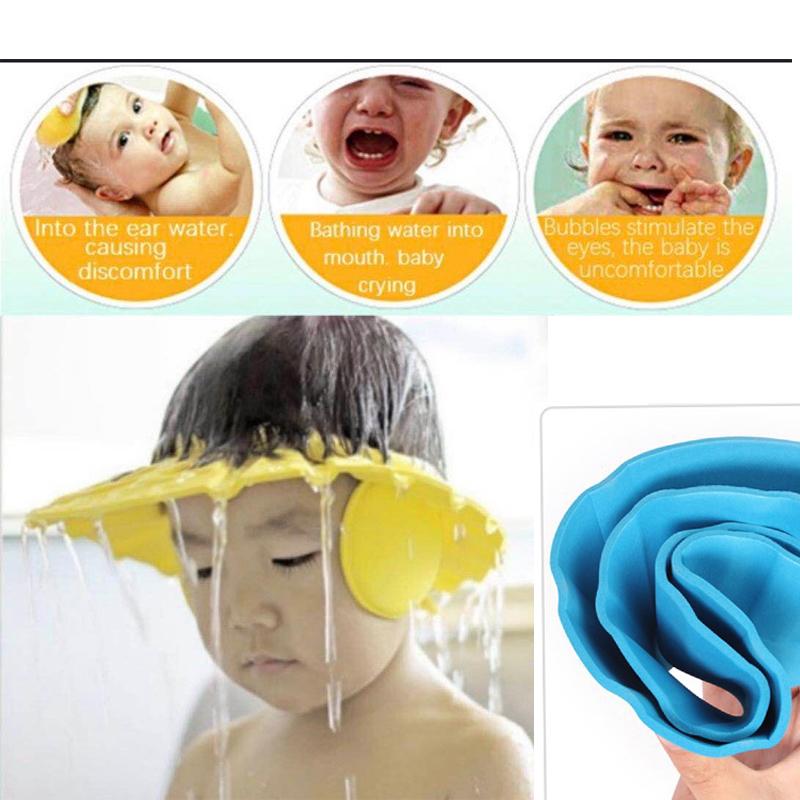 0378 Adjustable Safe Soft Baby Shower cap EasyGrabGet