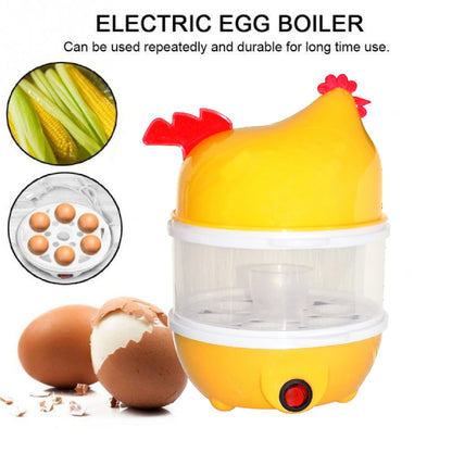 2443 Hen Shape Egg Boiler Home Machine with Tray 