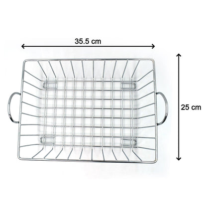 2743 SS Square Basket Stand used for holding fruits as a decorative and using purposes in all kinds of official and household places etc. 