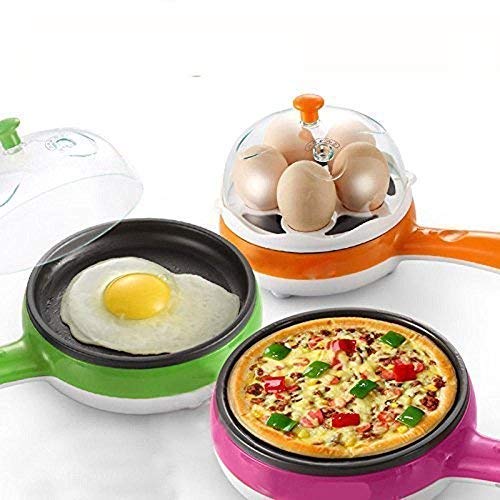 2150 Multi functional Electric 2 in 1 Egg Frying Pan with Egg Boiler Machine Measuring Cup with Handle DeoDap