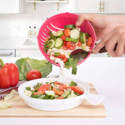 0743 Plastic Wave Shape Easy Salad Maker Chopper Cutter 