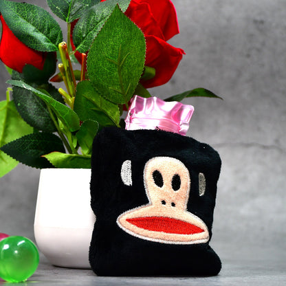 6522 Black Monkey small Hot Water Bag with Cover for Pain Relief, Neck, Shoulder Pain and Hand, Feet Warmer, Menstrual Cramps. 