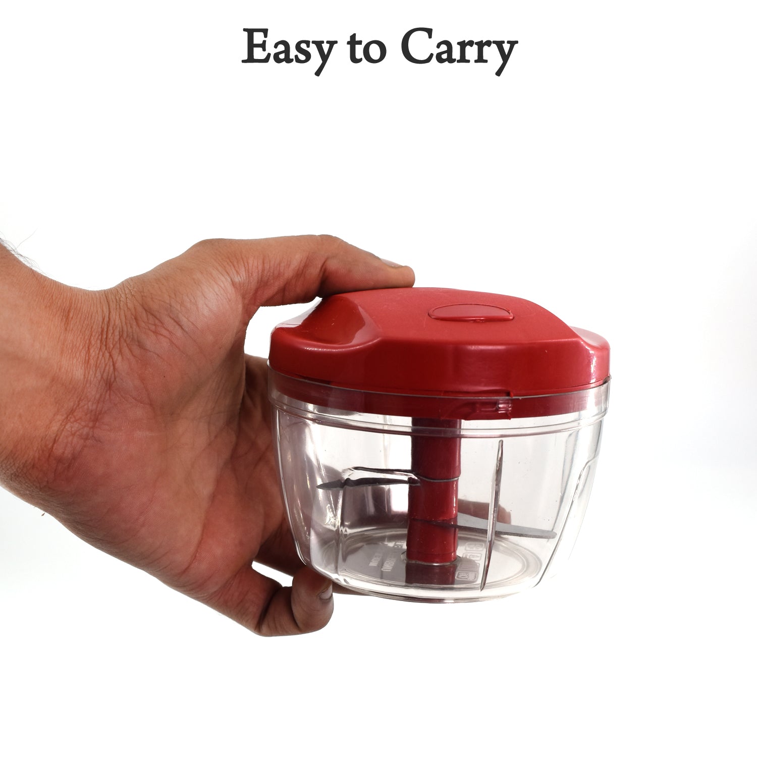 2283R Manual Red mini plastic food chopper with extra sharp blades (375 Ml) 