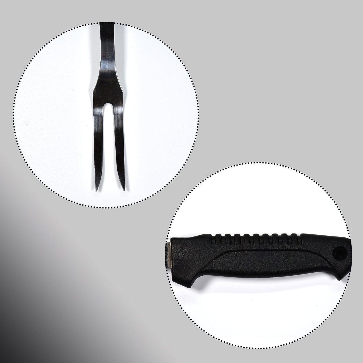 2992 stainless steel and Plastic handle fruit fork. 