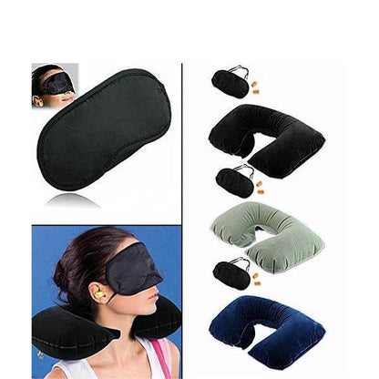 505 -3-in-1 Air Travel Kit with Pillow, Ear Buds & Eye Mask EasyGrabGet WITH BZ LOGO