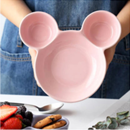 0863A Unbreakable Plastic Mickey Shaped Kids/Snack Serving Plate (Without Sticker) DeoDap