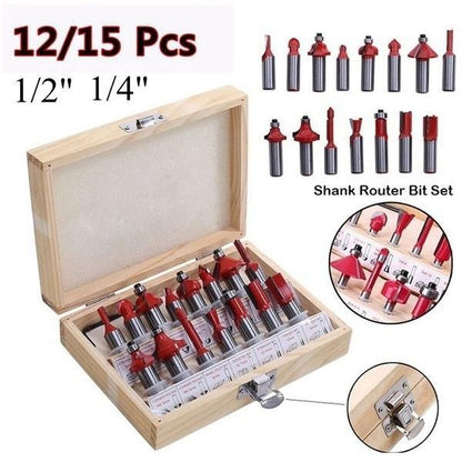 406 -12/15pcs Milling Cutter Router Bit Set Deodap