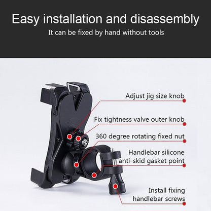 1456 Bike Phone Mount Anti Shake and Stable Cradle Clamp with 360Â° Rotation DeoDap