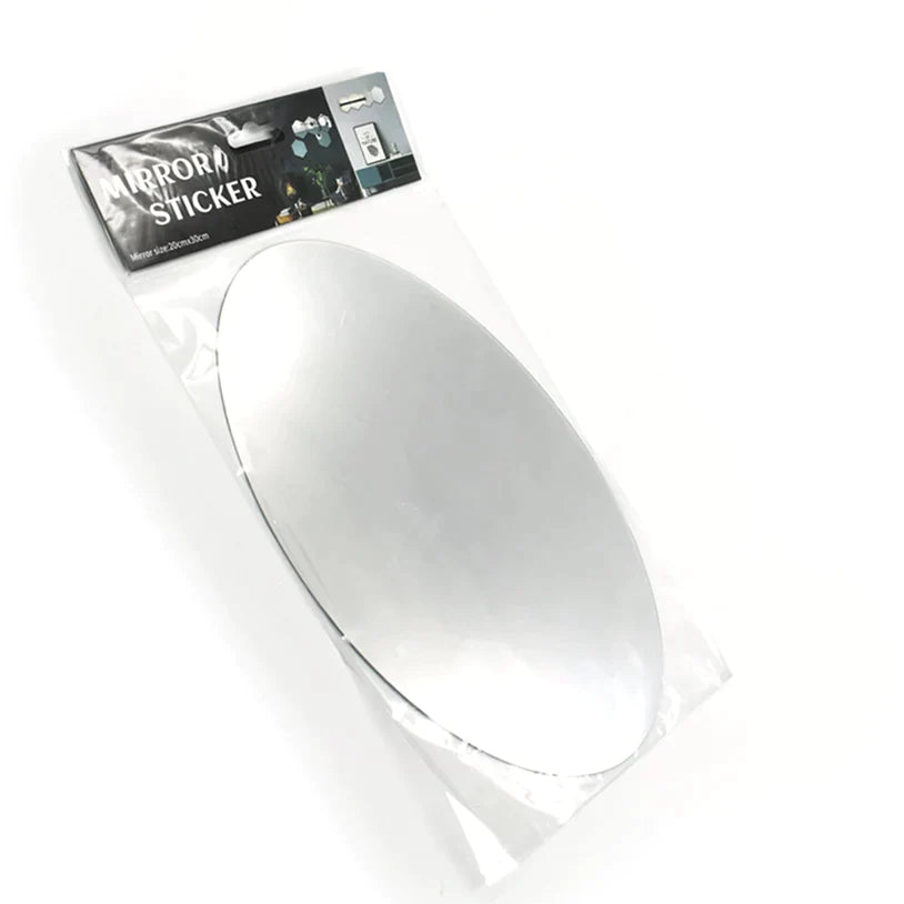 9053 10PC BIG OVAL ADHESIVE-BATHROOM-MIRROR-WALL 